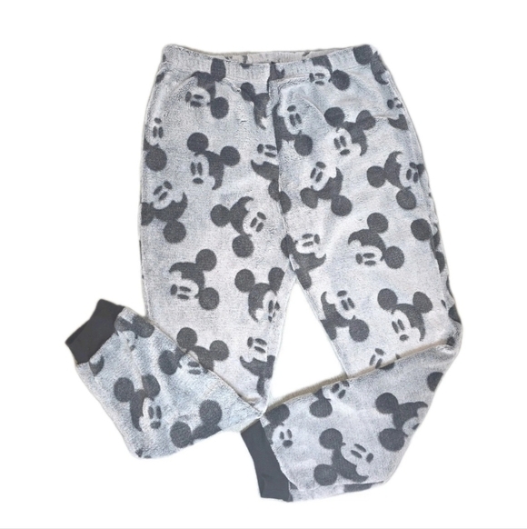 Disney Mickey Mouse Fleece Pajama Lounge Pants Size Medium Gray - Picture 5 of 5